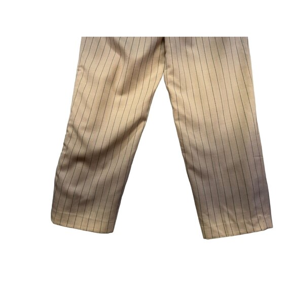 Vintage Talbots Womens Pinstripe Wool Blend Trousers Size 14 Beige Lined - Picture 13 of 15